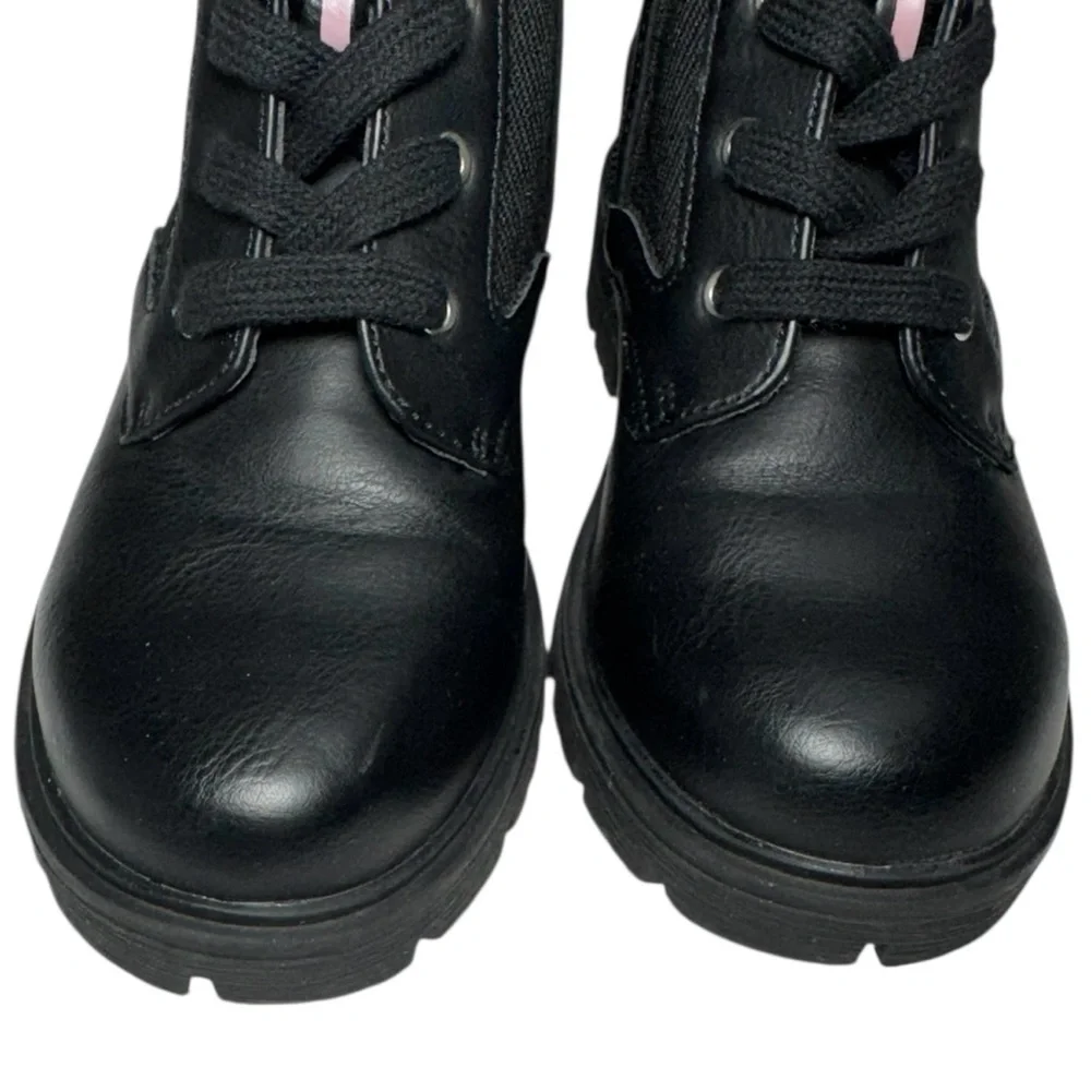 DKNY Girls Stassi Knit Black Moto Booties Size 12